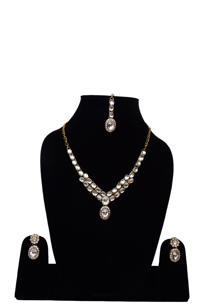 Namokriti Statement Kundan Necklace Set for Wedding & Party | Premium Gold-Plated Finish
